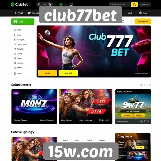 Interface do usuário do site Club77bet avaliada